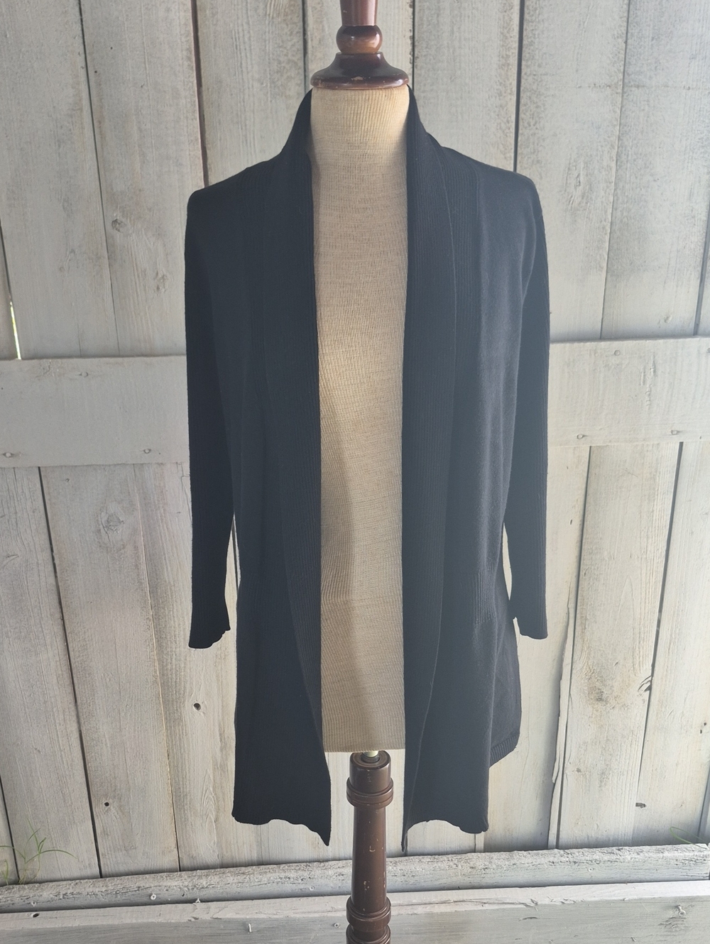 Valerie Stevens Black Open Drape Cardigan